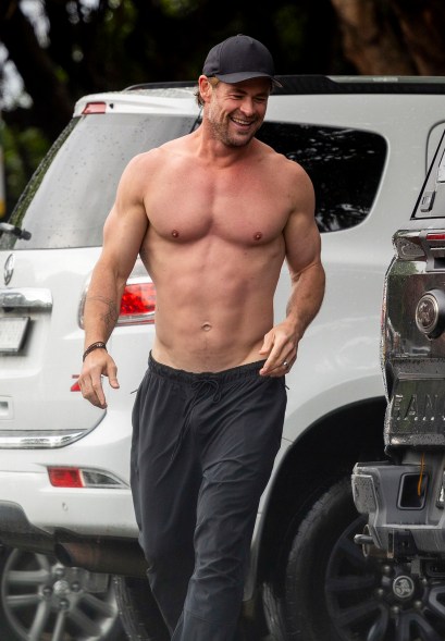 CORE VALUES: To celebrate his 41st birthday, Chris Hemsworth opts for surfing in Australia’s Byron Bay.