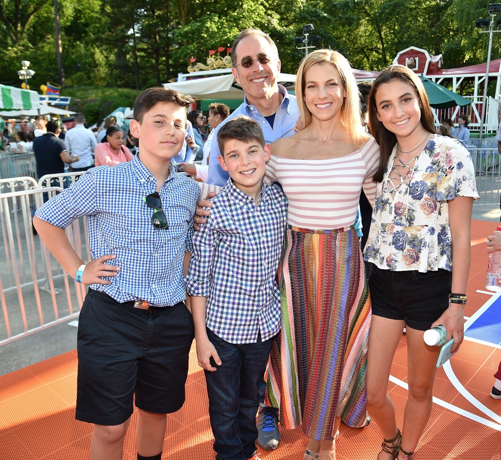 Jerry Seinfeld, Jessica Seinfeld and kids in May 2017