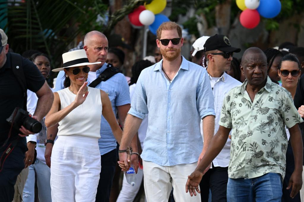 Meghan Markle and Prince Harry in Colombia on Aug. 17, 2024. 