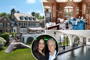 Catherine Zeta-Jones and Michael Douglas and their New York mansion.