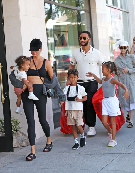 Chrissy Teigen and John Legend with their kids