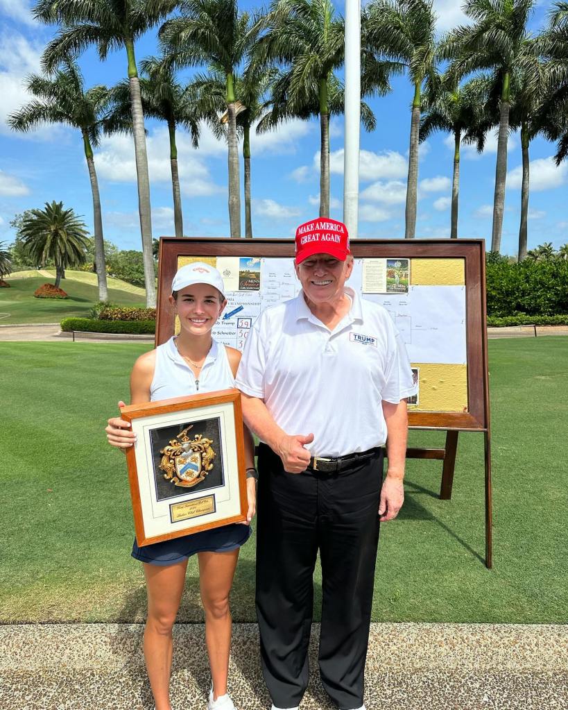 Donald Trump and granddaughter Kai in an Instagram photo