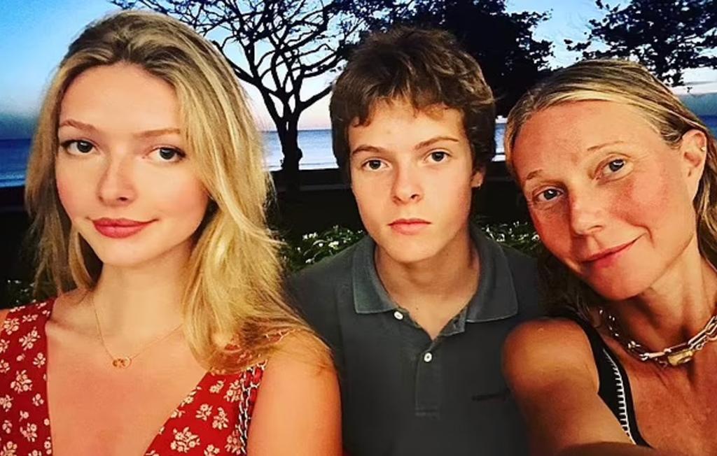 Gwyneth Paltrow in an Instagram selfie with her kids