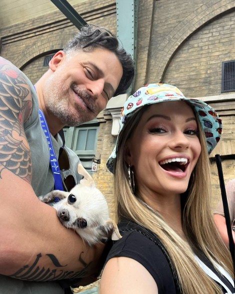 Joe Manganiello and his girlfriend selfie with puppy