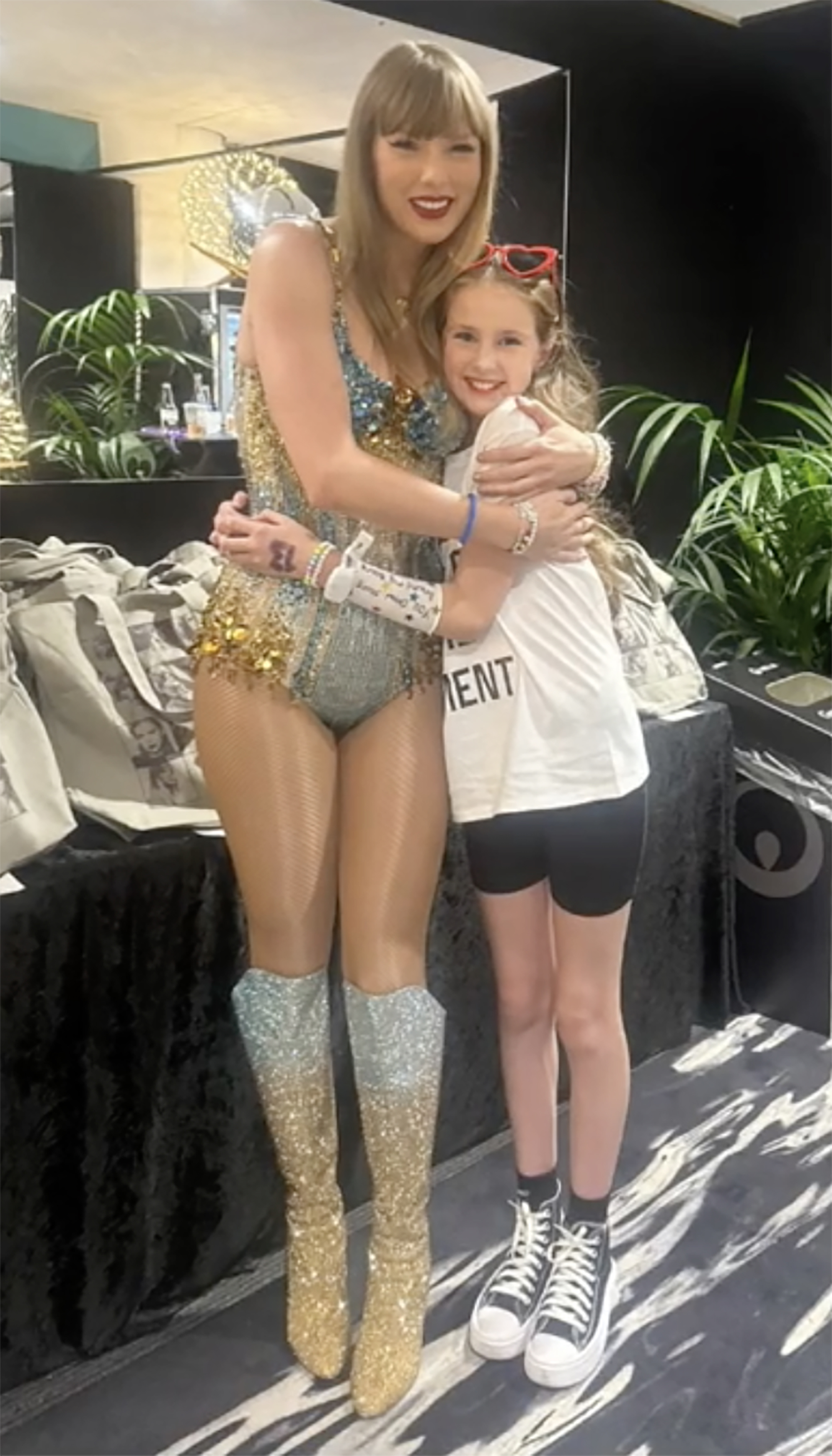 Taylor Swift with two young fans.