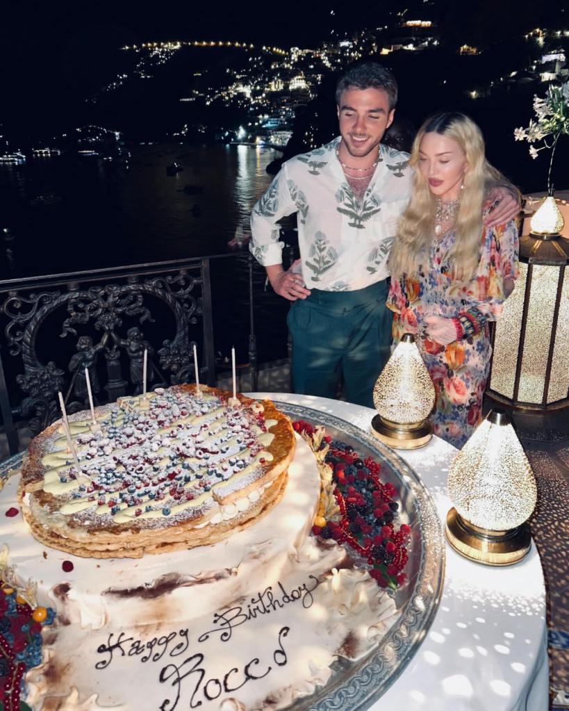 Madonna with her son Rocco on his 24th birthday.