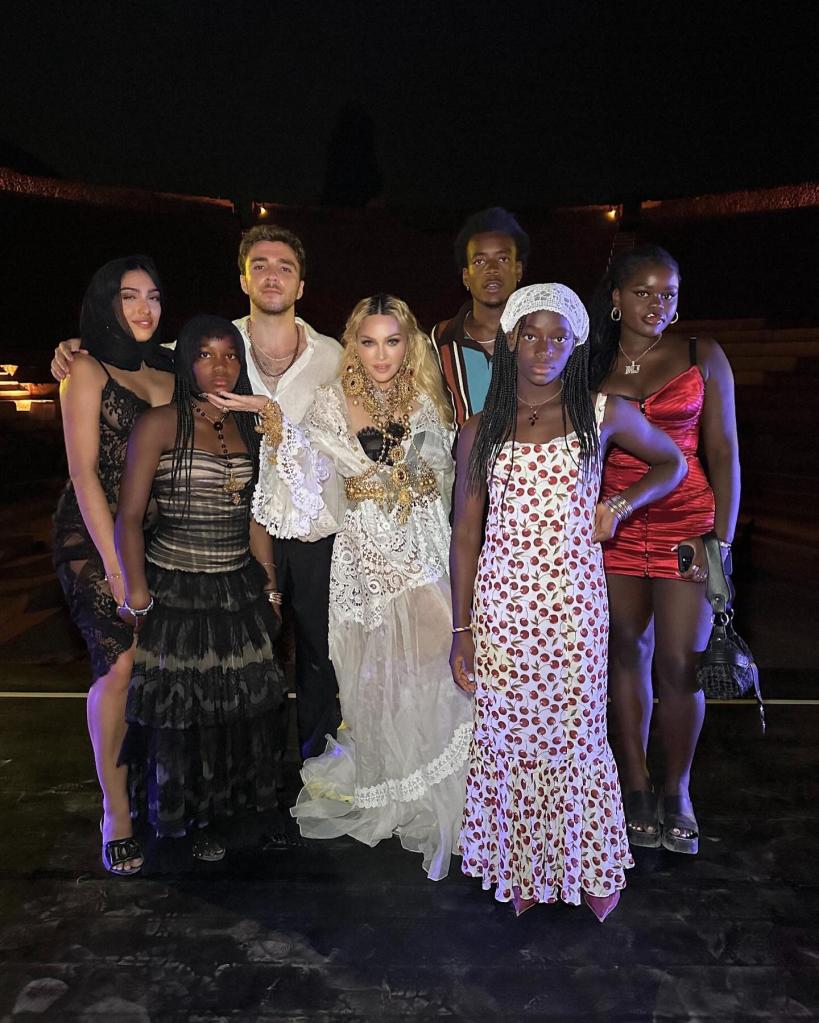 Madonna poses in rare photo with all 6 kids while celebrating 66th birthday in italy