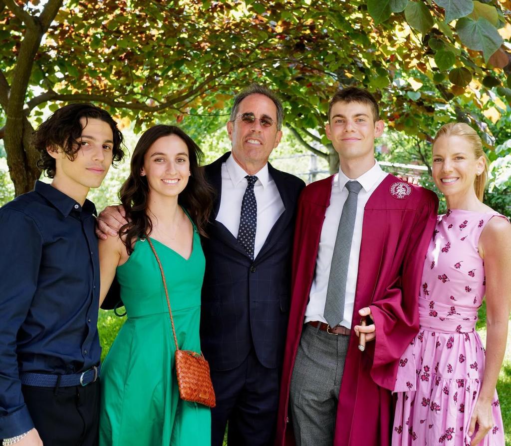 Jessica Seinfeld, Jerry Seinfeld and kids at son Shepherd's June 2024 graduation via Instagram