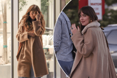 Dakota Johnson flaunts massive emerald engagement ring at paparazzi after shutting down split rumors from Chris Martin